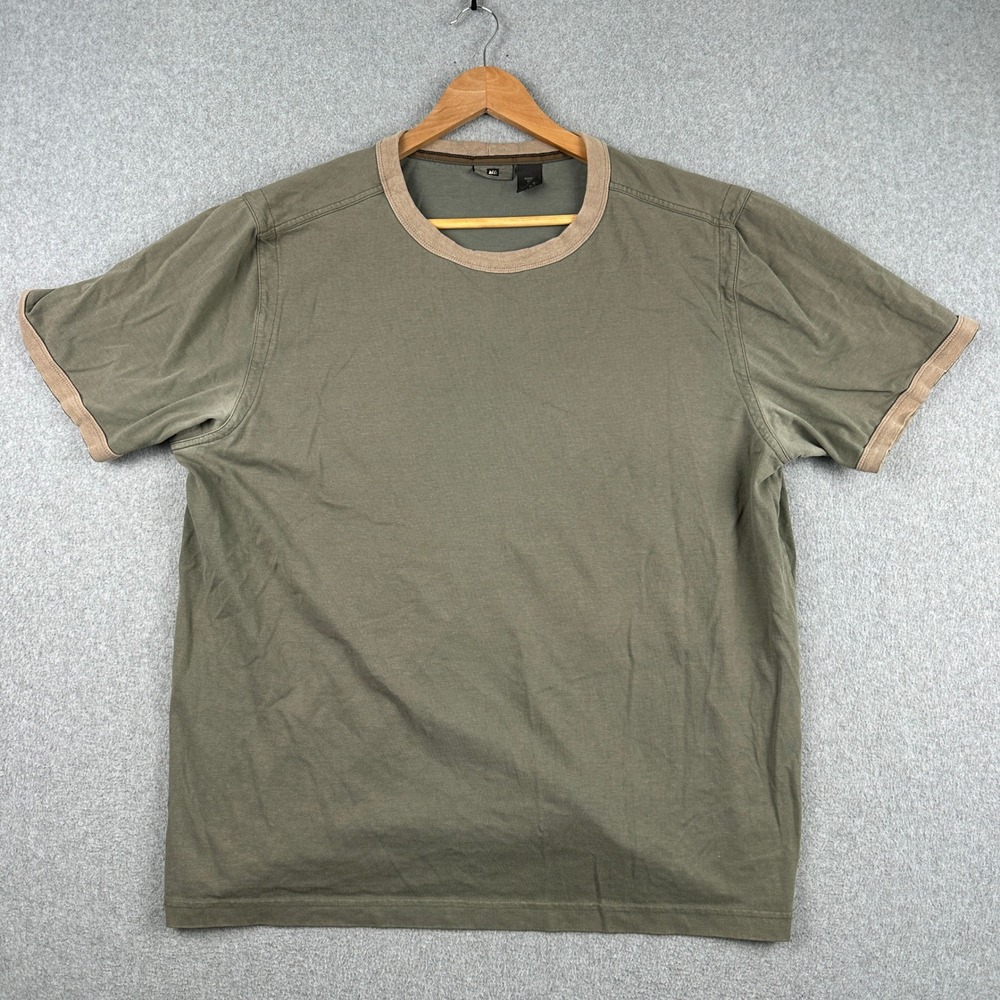 REI T-Shirt Mens XL Green Ringer Organic Cotton Recycled PET Hiking Outdoor 1938